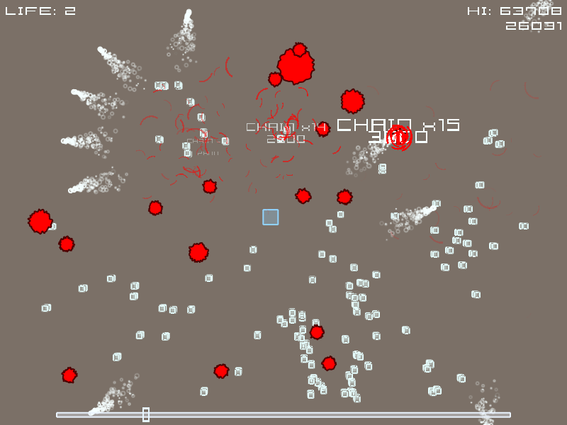 ToJam Thing (Windows) screenshot: Chaining is when bursting one bubble causes others to also burst.