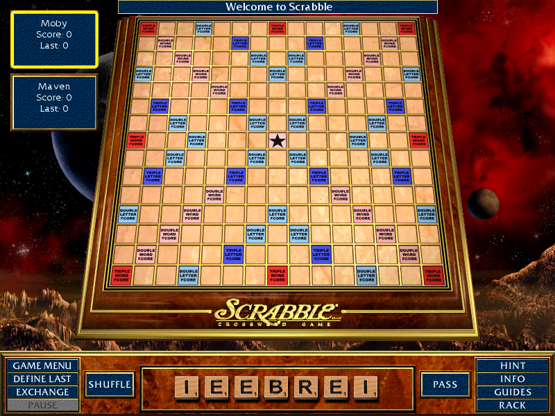 Scrabble Complete (Windows) screenshot: A basic and familiar Scrabble game