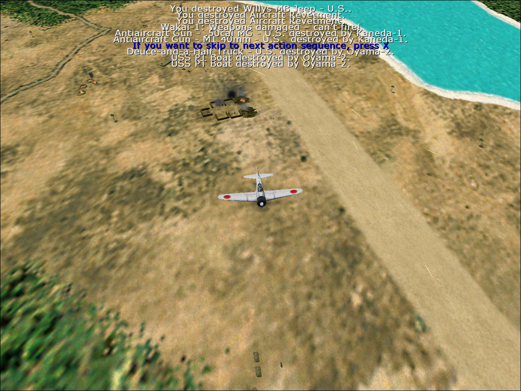 Microsoft Combat Flight Simulator 2: WW II Pacific Theater (Windows) screenshot: The bombs have found their target.