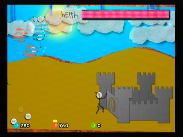 Defend Your Castle (Wii) screenshot: Banging down the castle gates!