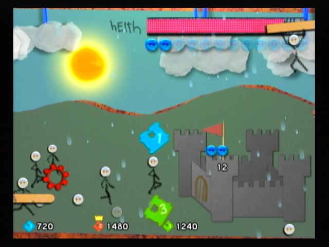 Defend Your Castle (Wii) screenshot: The enemy has explosives!