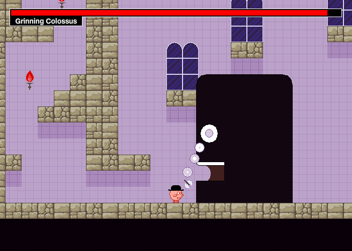 You Have to Burn the Rope (Windows) screenshot: Face off with the Grinning Colossus!