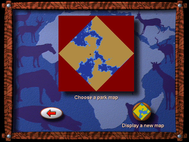 SimSafari (Windows) screenshot: Beginning options for creating a park