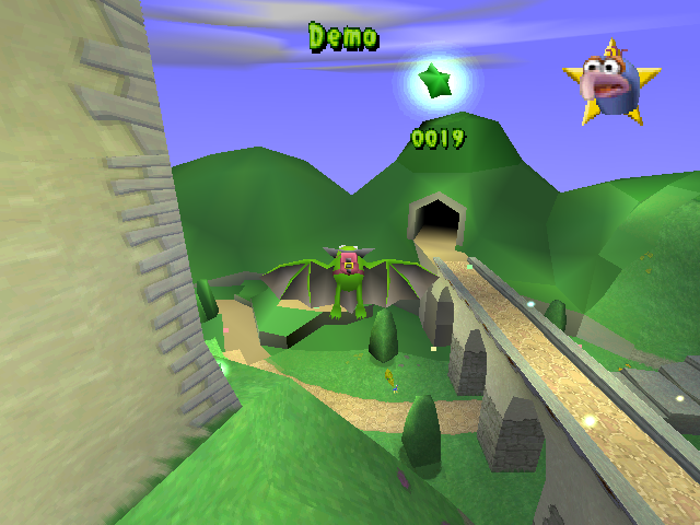 Muppet Monster Adventure (PlayStation) screenshot: Peacock Purgatory, in flight