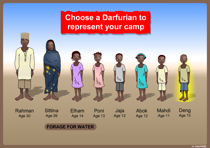 Darfur is Dying (Browser) screenshot: Choose an avatar