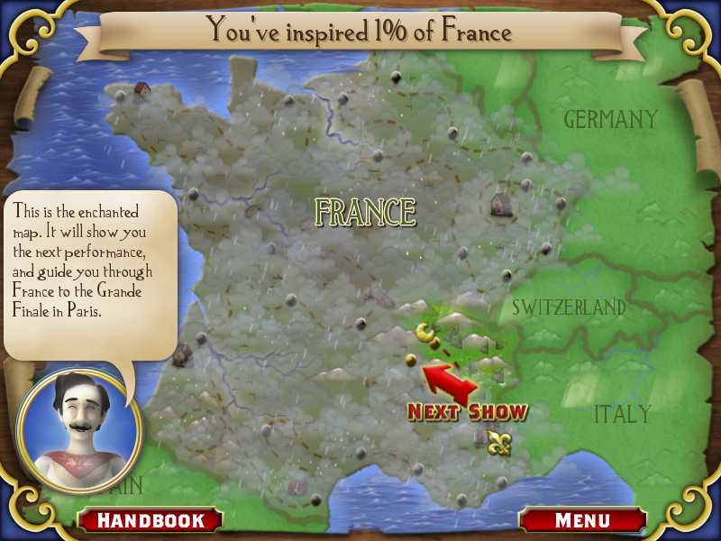 The Flying Trapeezees (Windows) screenshot: Level map
