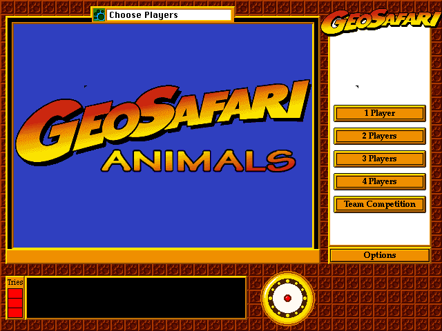GeoSafari: Animals (Windows) screenshot: Main page/options screen