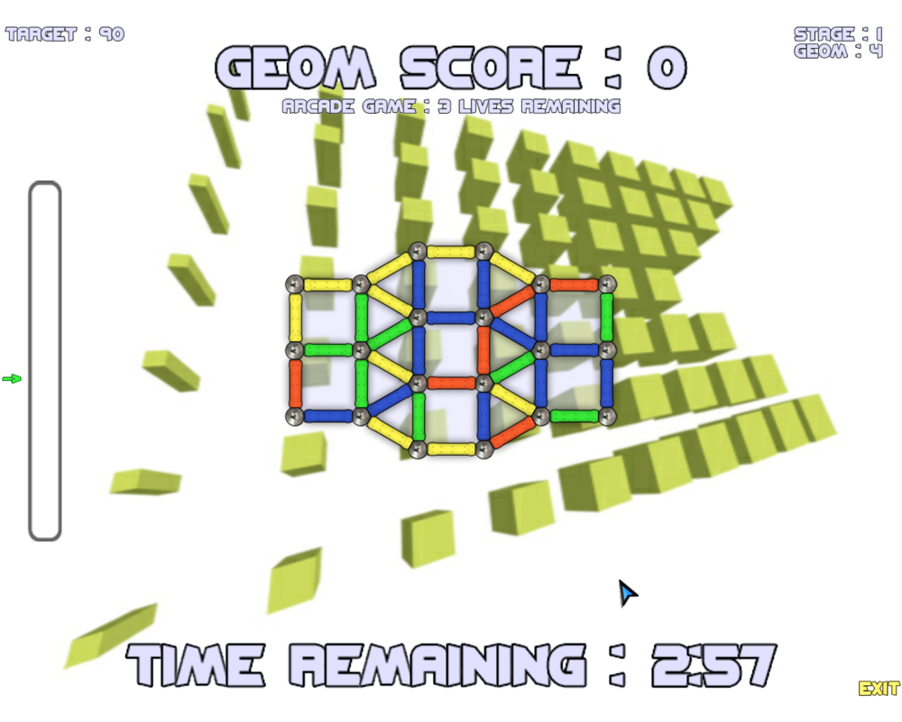 GEOM (Windows) screenshot: Arcade level 4