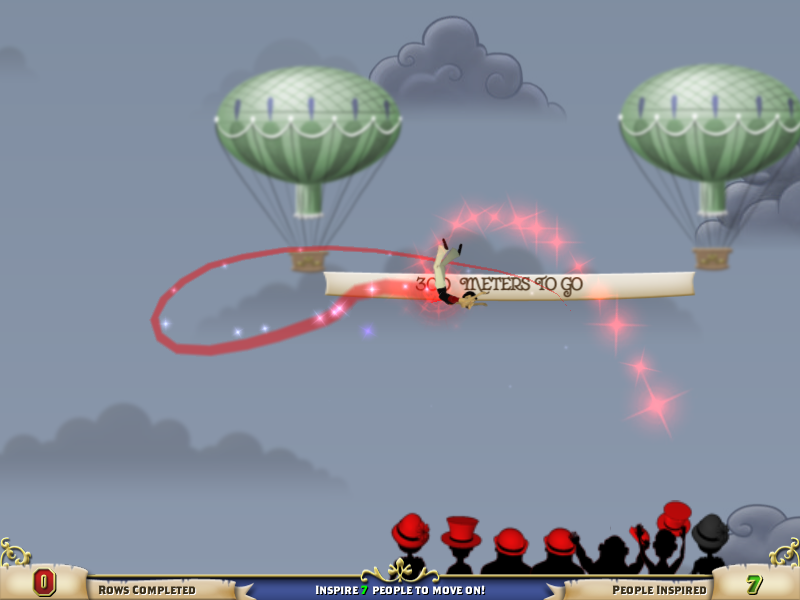 The Flying Trapeezees (Windows) screenshot: The ballons tell the altitude