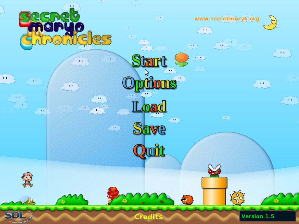 Secret Maryo Chronicles (Windows) screenshot: Title Screen