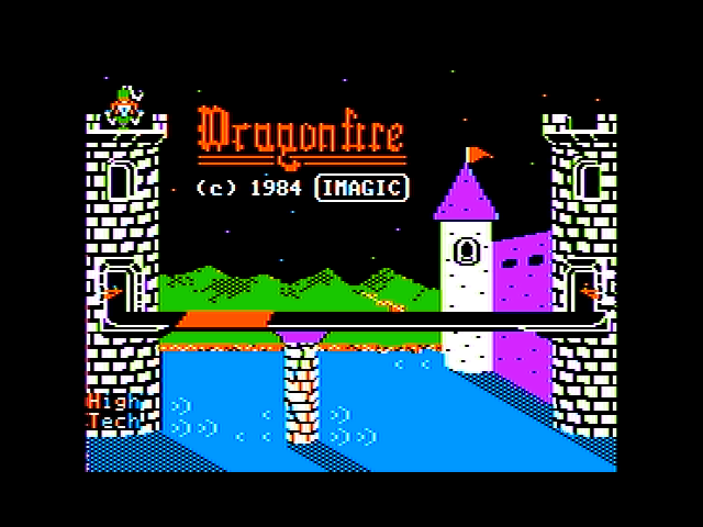 Dragonfire (Apple II) screenshot: Title screen