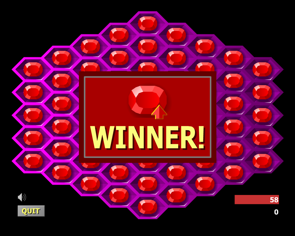 Hexxagon (Browser) screenshot: Player one wins!