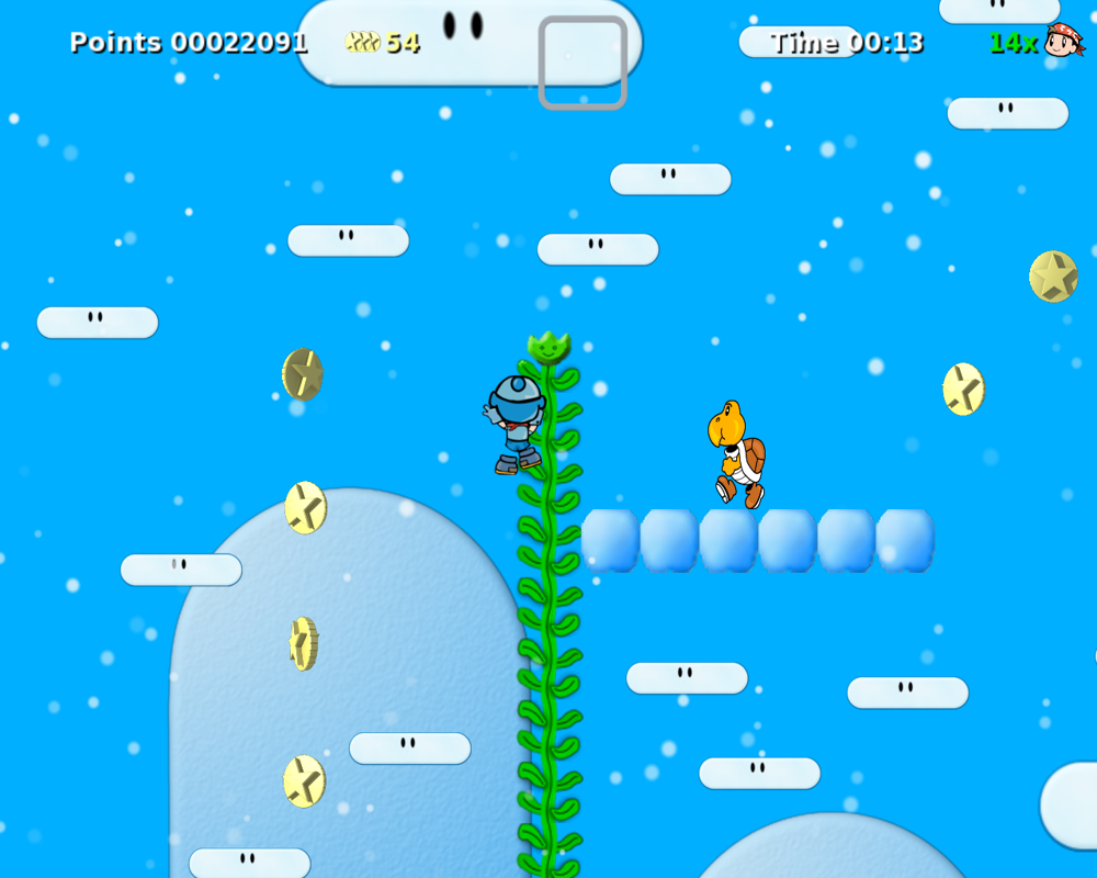 Secret Maryo Chronicles (Linux) screenshot: Maryo can climb vines to reach higher places. (v1.5)