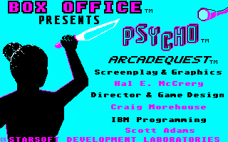Psycho (DOS) screenshot: The title screen.
