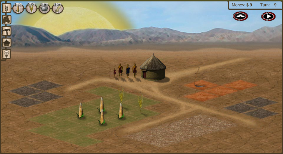 3rd World Farmer (Browser) screenshot: Growing corn and wheat in the family's field