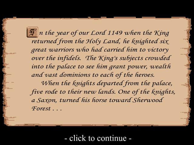 Defender of the Crown (Browser) screenshot: The story.