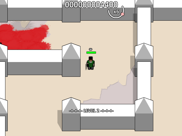 Boxhead: More Rooms (Browser) screenshot: Every level brings a new wave of zombies.