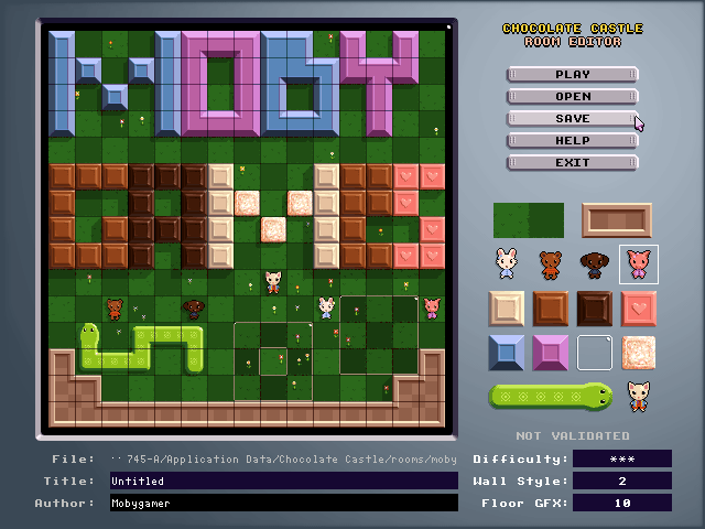 Chocolate Castle (Windows) screenshot: The room editor