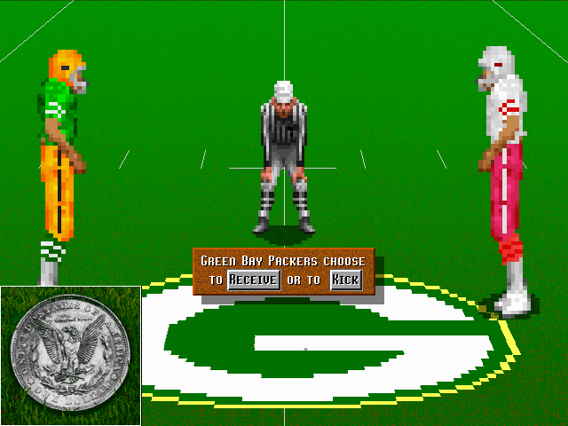 Unnecessary Roughness '95 (DOS) screenshot: Tails I win!