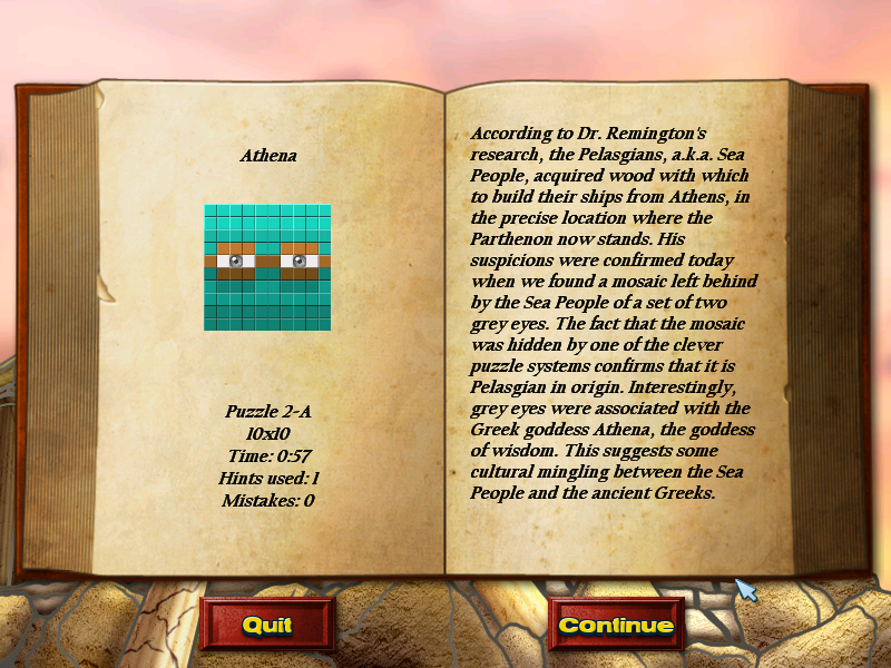 World Mosaics (Windows) screenshot: Athena
