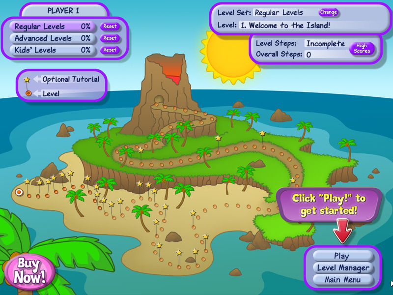 Professor Fizzwizzle and the Molten Mystery (Linux) screenshot: The island map