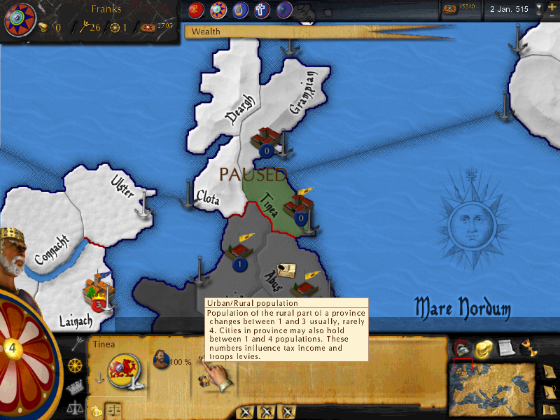 Great Invasions: The Darkages 350-1066 AD (Windows) screenshot: Economical map