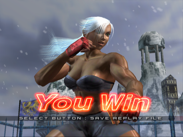 Virtua Fighter 4 (PlayStation 2) screenshot: Vanessa wins.