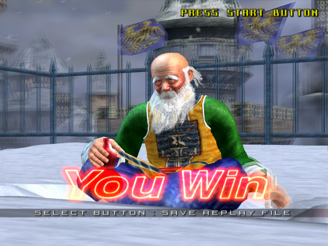 Virtua Fighter 4 (PlayStation 2) screenshot: Shun wins.