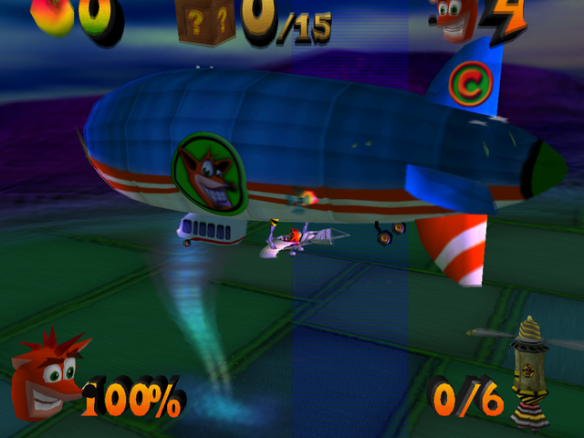 Crash Bandicoot: The Wrath of Cortex (PlayStation 2) screenshot: Tornado Alley start