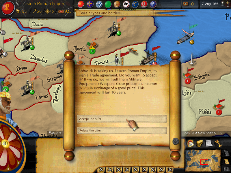 Great Invasions: The Darkages 350-1066 AD (Windows) screenshot: Trade agreement