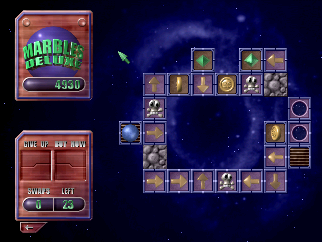 Marbles Deluxe (Windows) screenshot: Coins give you extra points!