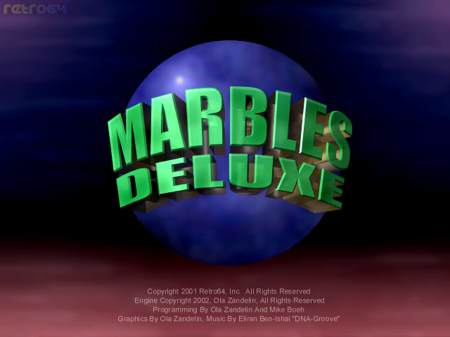 Marbles Deluxe (Windows) screenshot: Title screen.