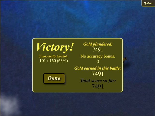 Treasure of Cutlass Reef (Browser) screenshot: I beat the first level.