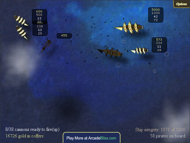 Treasure of Cutlass Reef (Browser) screenshot: One down, four more to go.