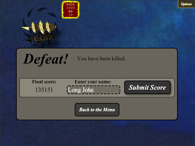 Treasure of Cutlass Reef (Browser) screenshot: My score.