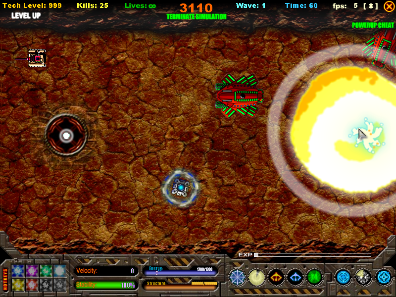 Screenshot of Momentum Missile Mayhem 2 (Browser, 2007) - MobyGames