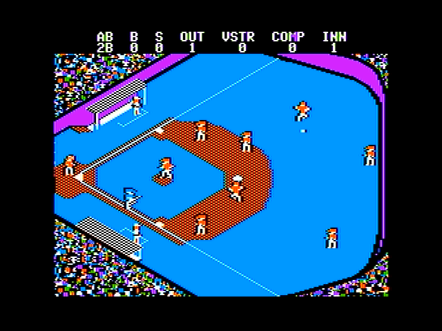 Championship Baseball (Apple II) screenshot: It's a hit!