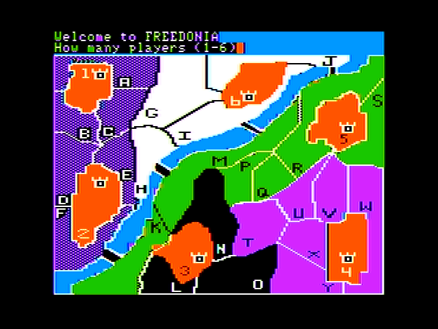 Dark Forest (Apple II) screenshot: Beginning the Freedonia map.
