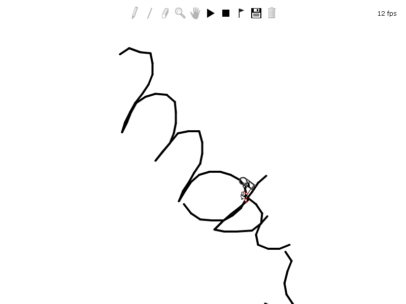 Line Rider (Browser) screenshot: Urk, getting stuck