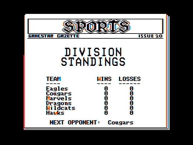Championship Baseball (Apple II) screenshot: The scores so far...