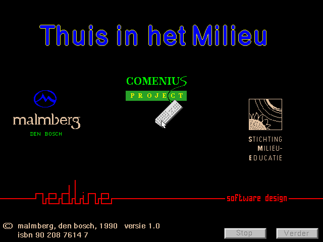 Thuis In Het Milieu (DOS) screenshot: Startup splash screen