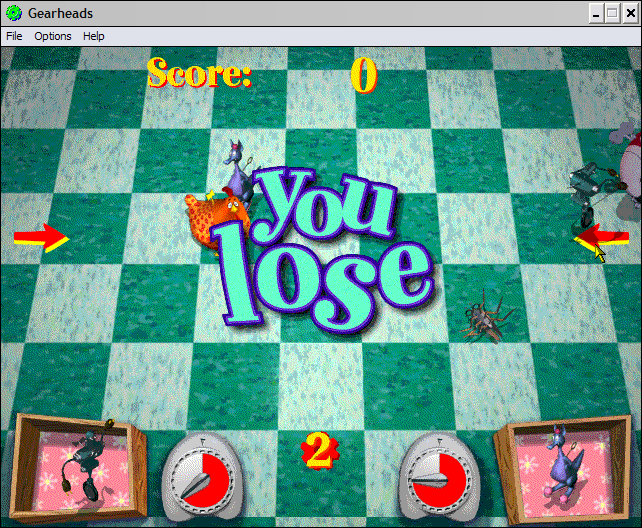 Gearheads (Windows) screenshot: Game over