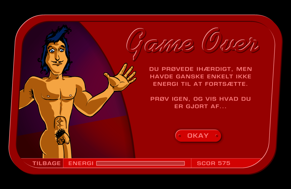 Gang Bang Spillet (Browser) screenshot: Game over!