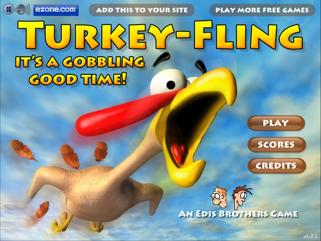 Turkey-Fling (Browser) screenshot: The title screen.
