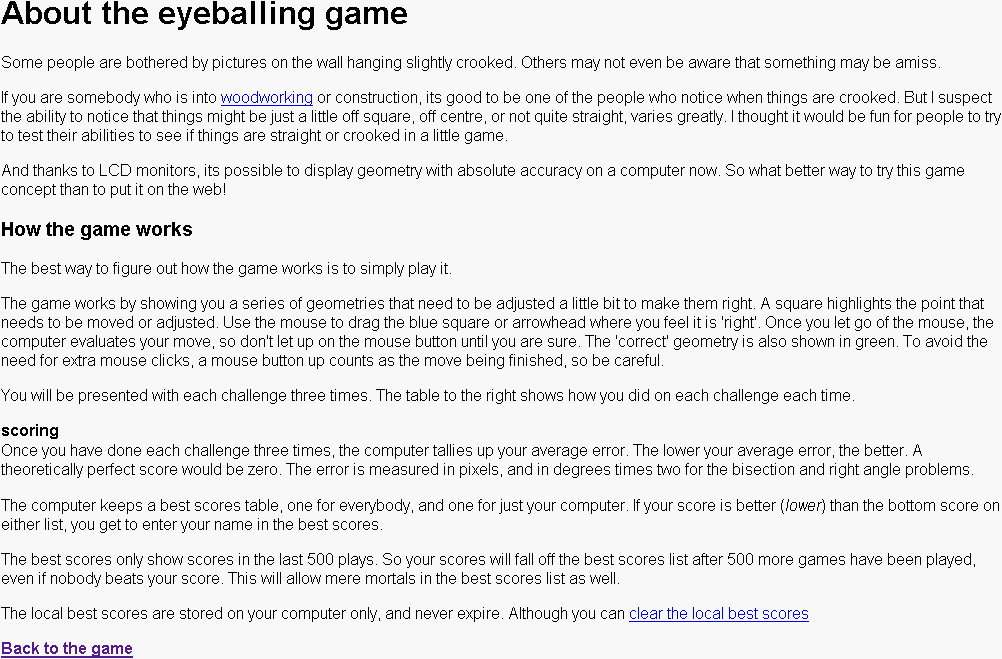 Screenshot of The Eyeballing Game (Browser, 2008) MobyGames
