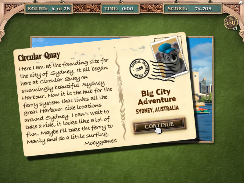 Big City Adventure: Sydney, Australia (Windows) screenshot: Circular quay introduction