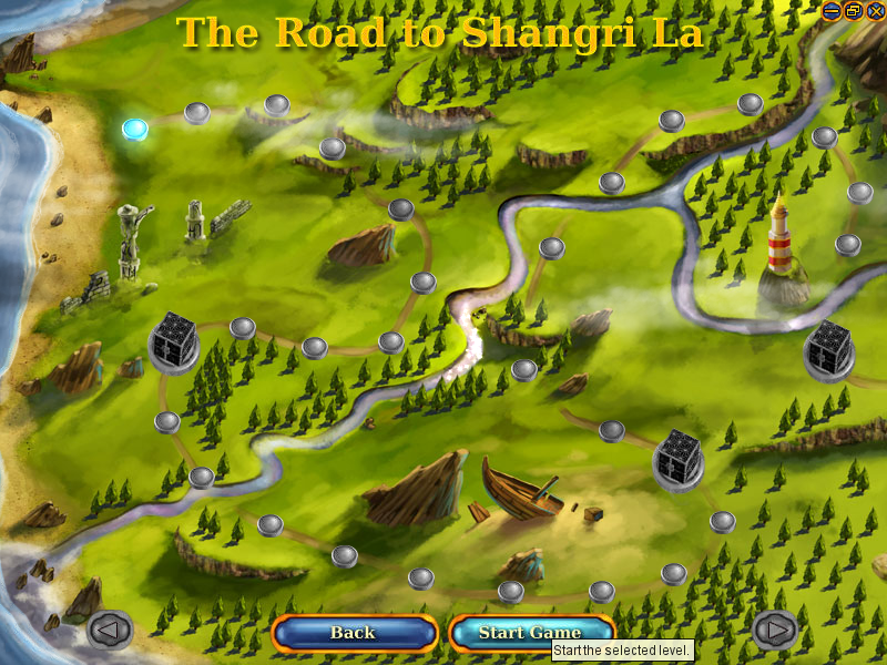Shangri La 2 Deluxe: The Valley of Words (Windows) screenshot: Level map