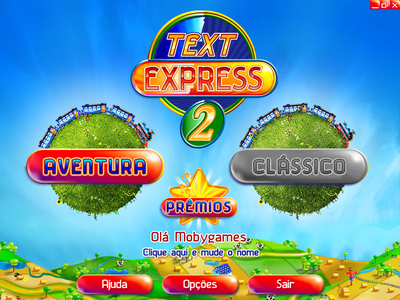 Text Express 2 (Windows) screenshot: Main menu (Portuguese version)