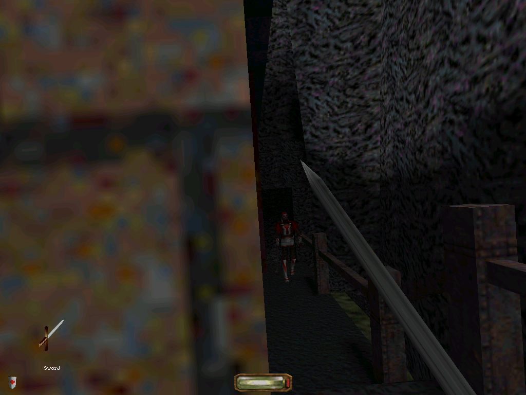 Thief: The Dark Project (Windows) screenshot: Peering around the corner.