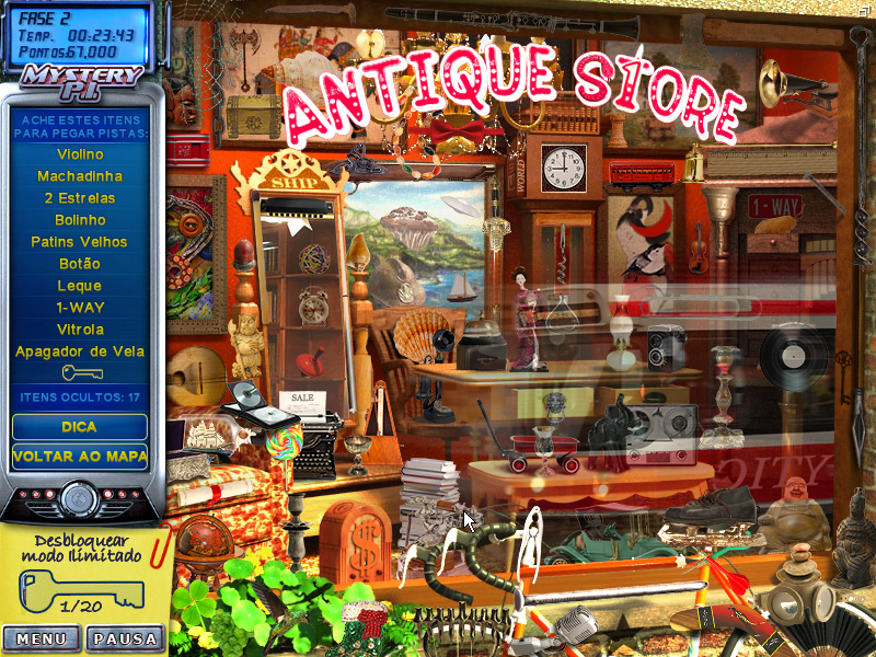 Mystery P.I.: The Lottery Ticket (Windows) screenshot: Antique store